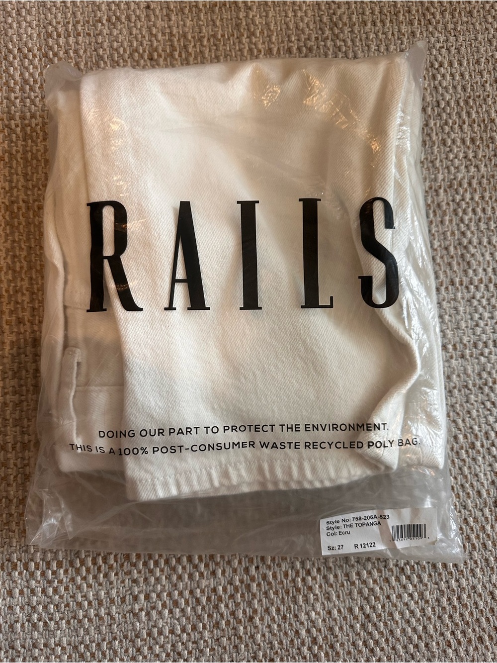 Rails Topanga white high rise straight jeans Size 27